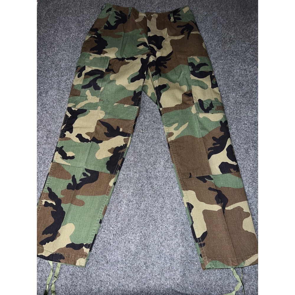 Military Issue Woodland Camo BDU Cargo Pants Small Short 8415-01-084-1708